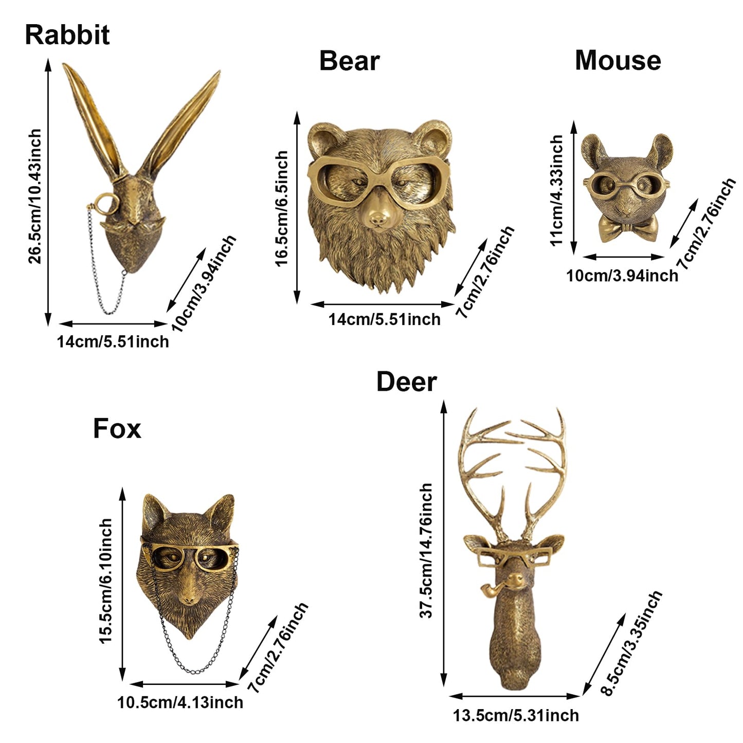 Wildlife Animal Head Wall Art Decor