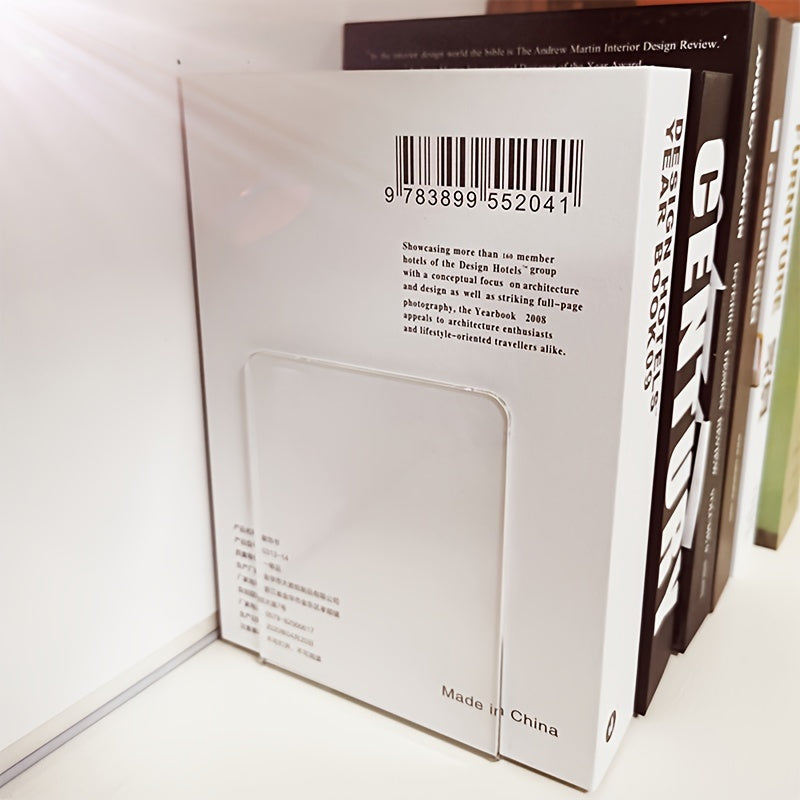Stylish L-Shaped Acrylic Book Holder Stand