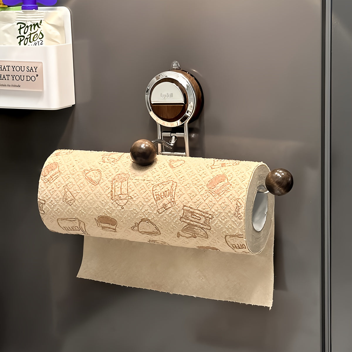 Sticky Kitchen Paper Towel Holder with Stainless Steel Grip