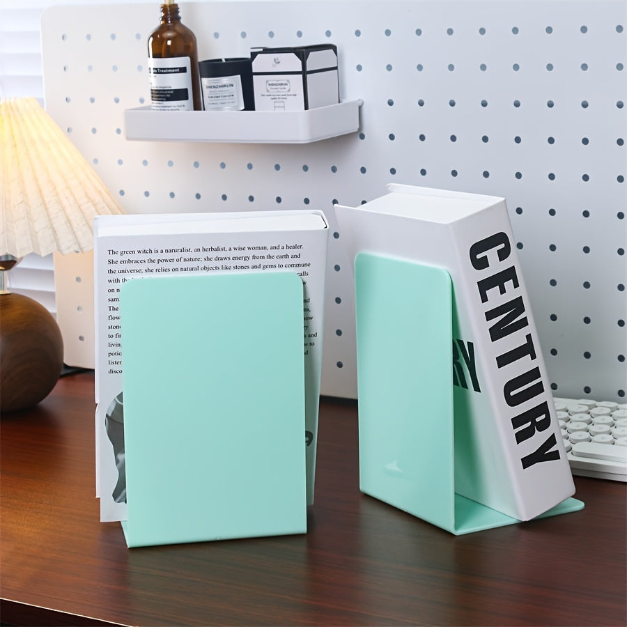 Transparent Glass Book Ends Set of 2