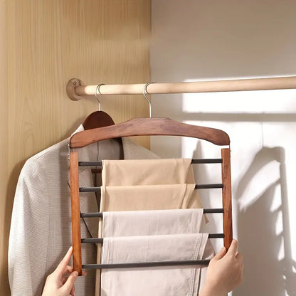 Space Saving 5 Level Pants Hanger Closet Organizer