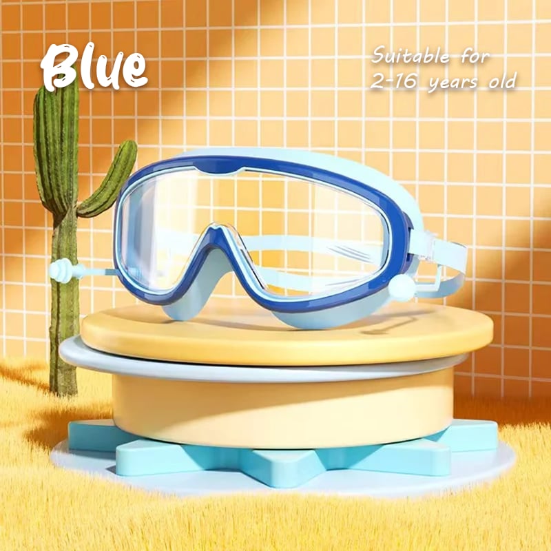 Kids Large Frame Clear Swim Goggles Waterproof Anti Fog