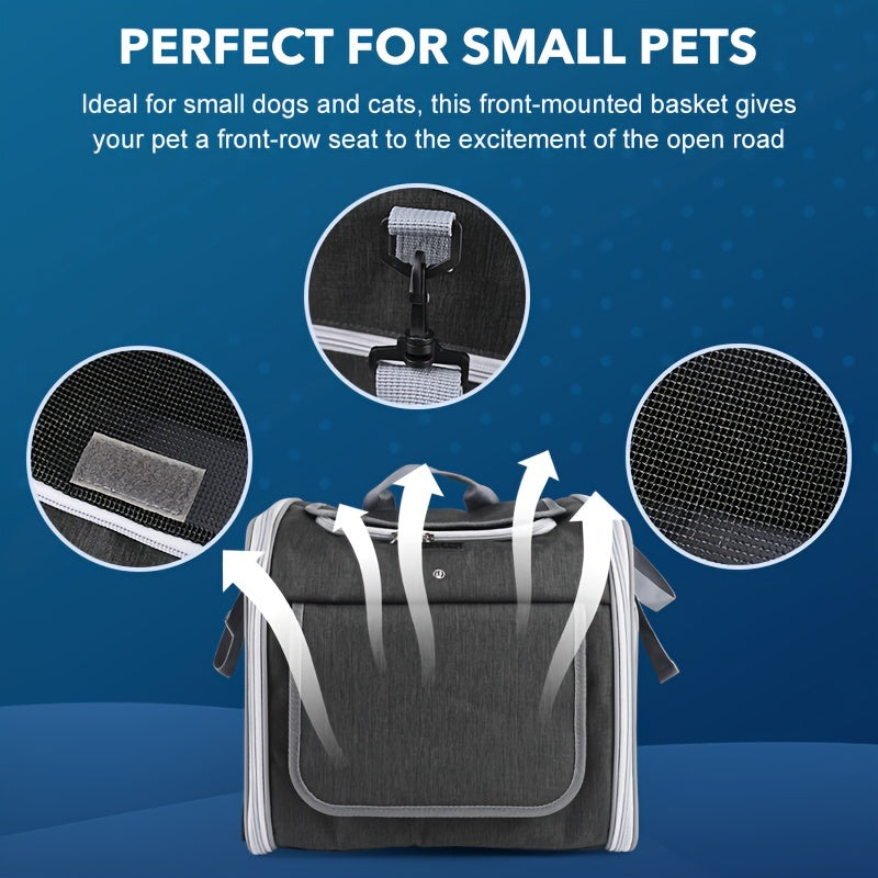 Large Pet Bike Carrier - Safe Bike Basket for Dogs Cats