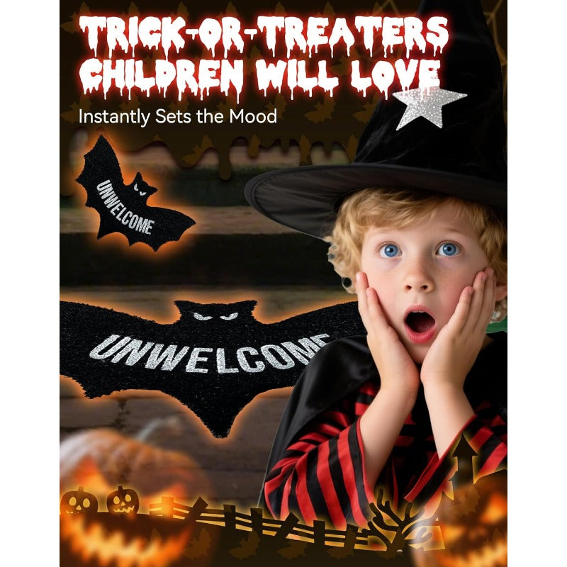 Spooky Halloween Bat Welcome Mat