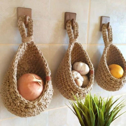 Natural Woven Wall Basket - Fesara