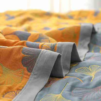 Green Leaf Pattern Cotton Bedding Set