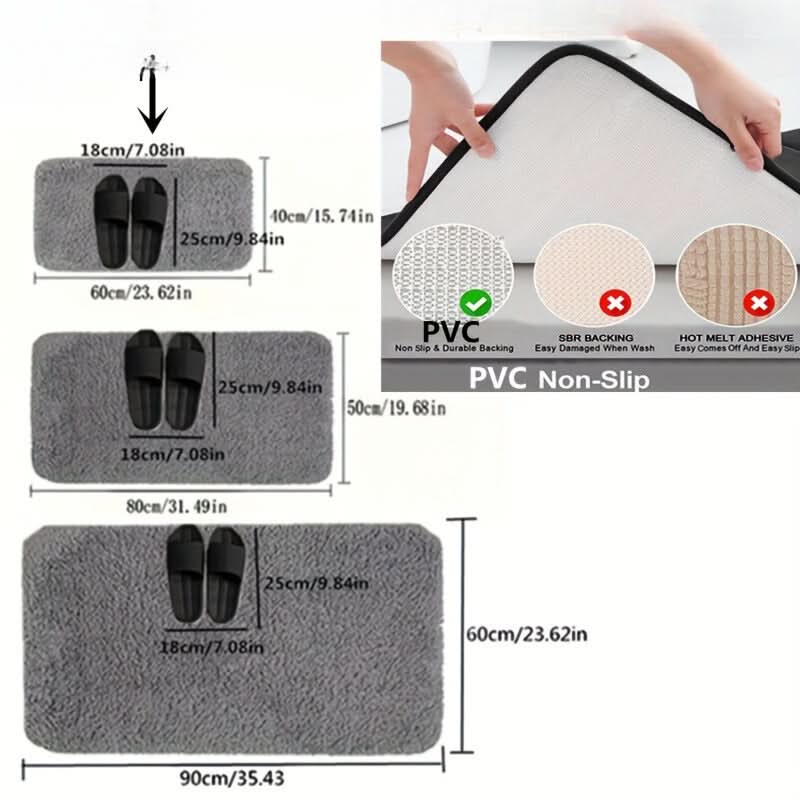 Plush Bathroom Mat with Extra Grip and Absorbency