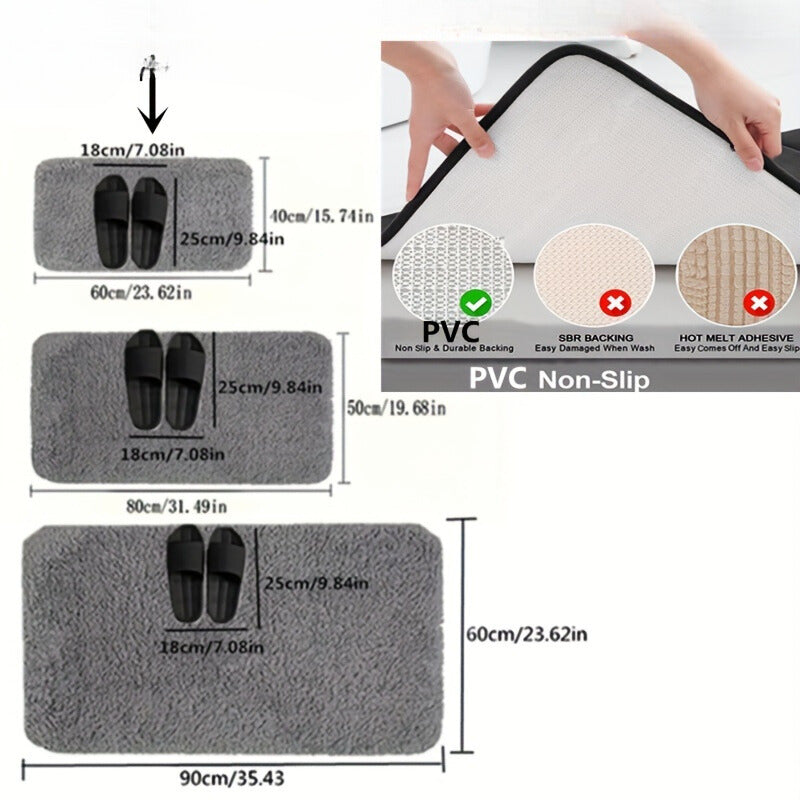 Plush Bathroom Mat - Ultra Soft Non Slip Bath Rug