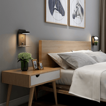Flexible Table Lamp with USB Charger and Storage