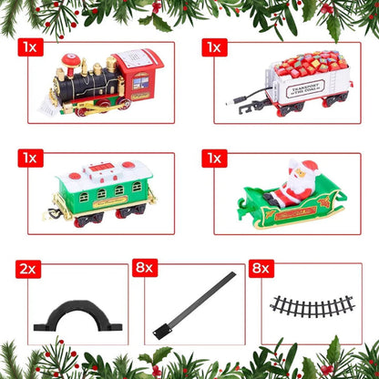 Musical Christmas Tree Train Set with Lights and Sounds