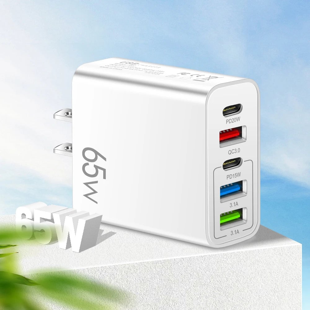 Fast 65W USB Charger Adapter - US Plug
