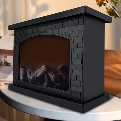 Warm Rectangle Flame Effect Table Lamp