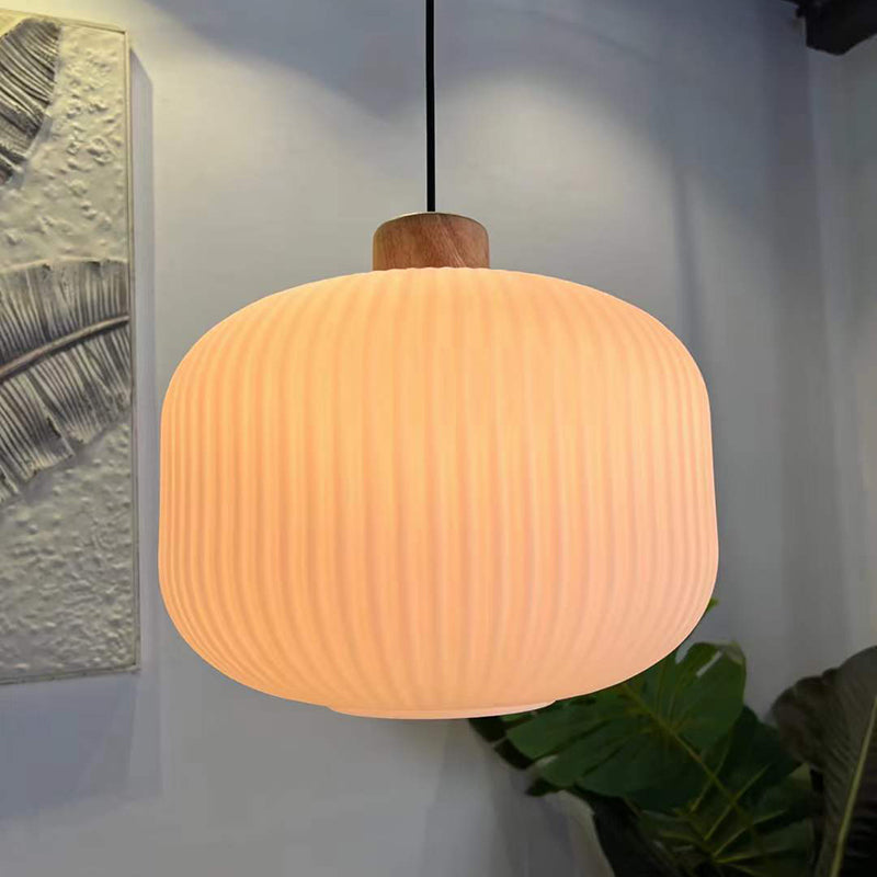 Rustic Wooden Glass Hanging Light