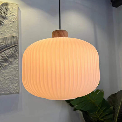 Rustic Wooden Glass Hanging Light