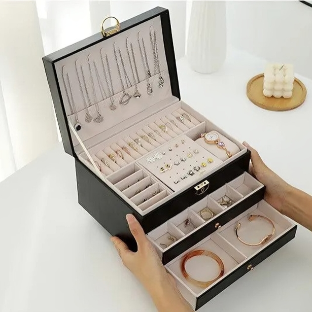 Portable Stackable Jewelry Case Drawer Organizer