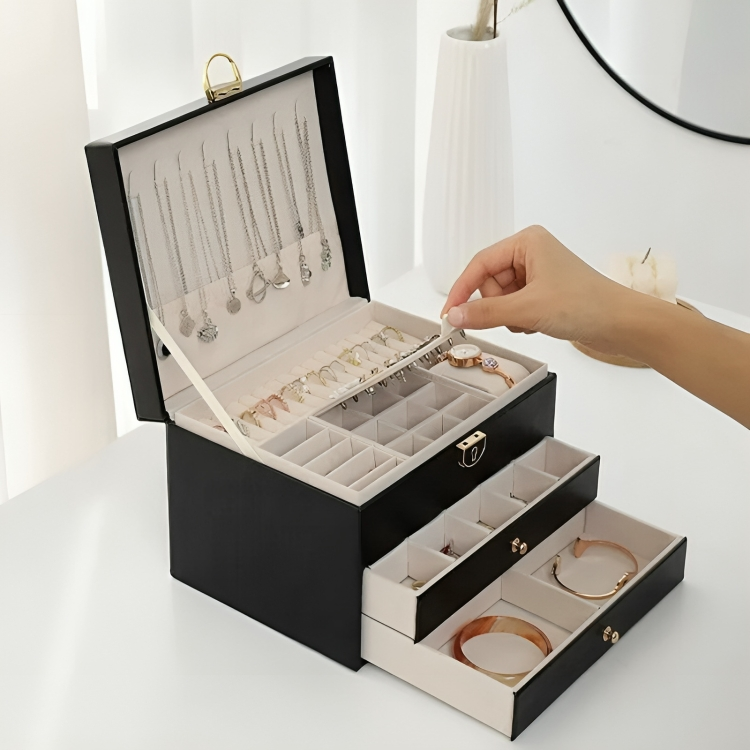 Portable Stackable Jewelry Case Drawer Organizer