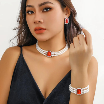 Luxurious Pearl and Diamond Jewelry Set