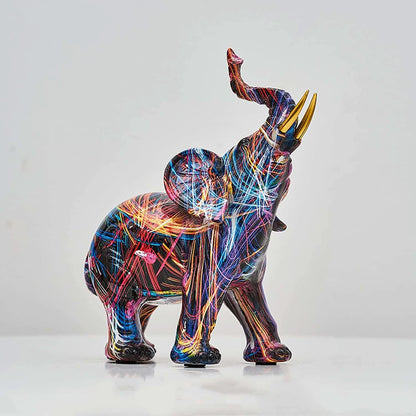 Vibrant Artistic Elephant Statue for Home Decoration