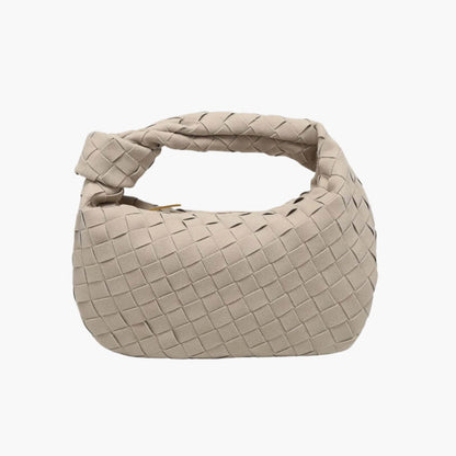 Small Luxury Suede Crossbody Bag with Gold Details