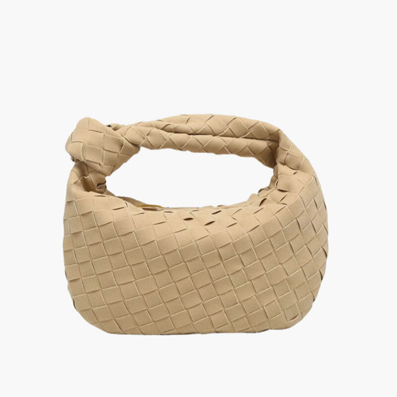Small Luxury Suede Crossbody Bag with Gold Details