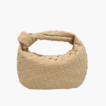 Small Luxury Suede Crossbody Bag with Gold Details