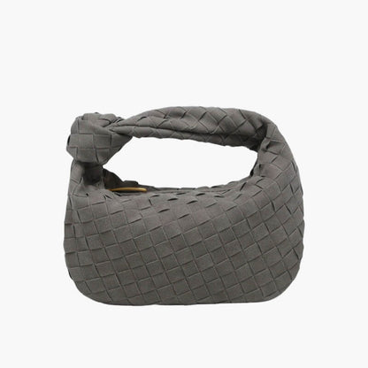 Small Luxury Suede Crossbody Bag with Gold Details