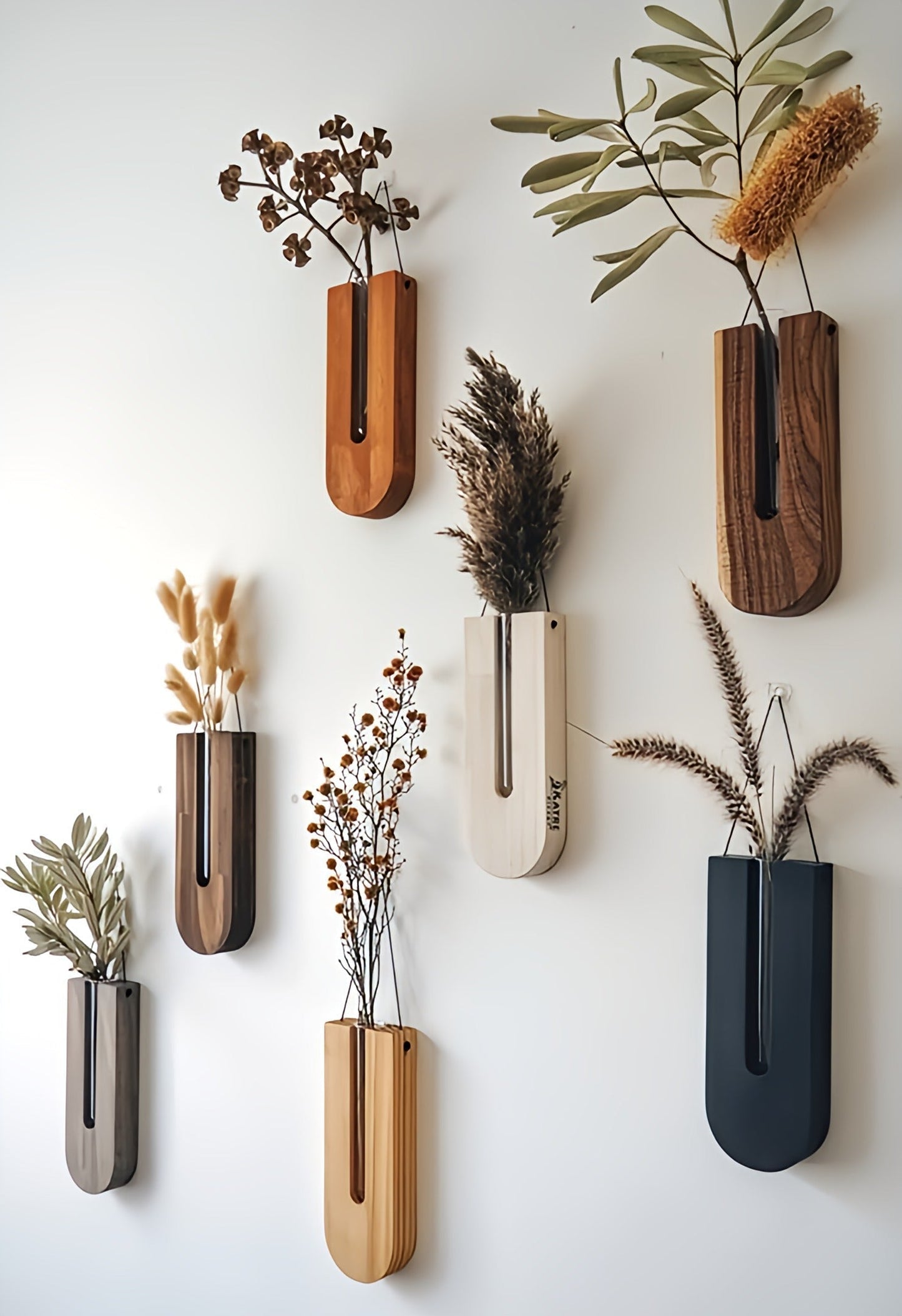 Natural Wood Floral Wall Decor Set - Fesara