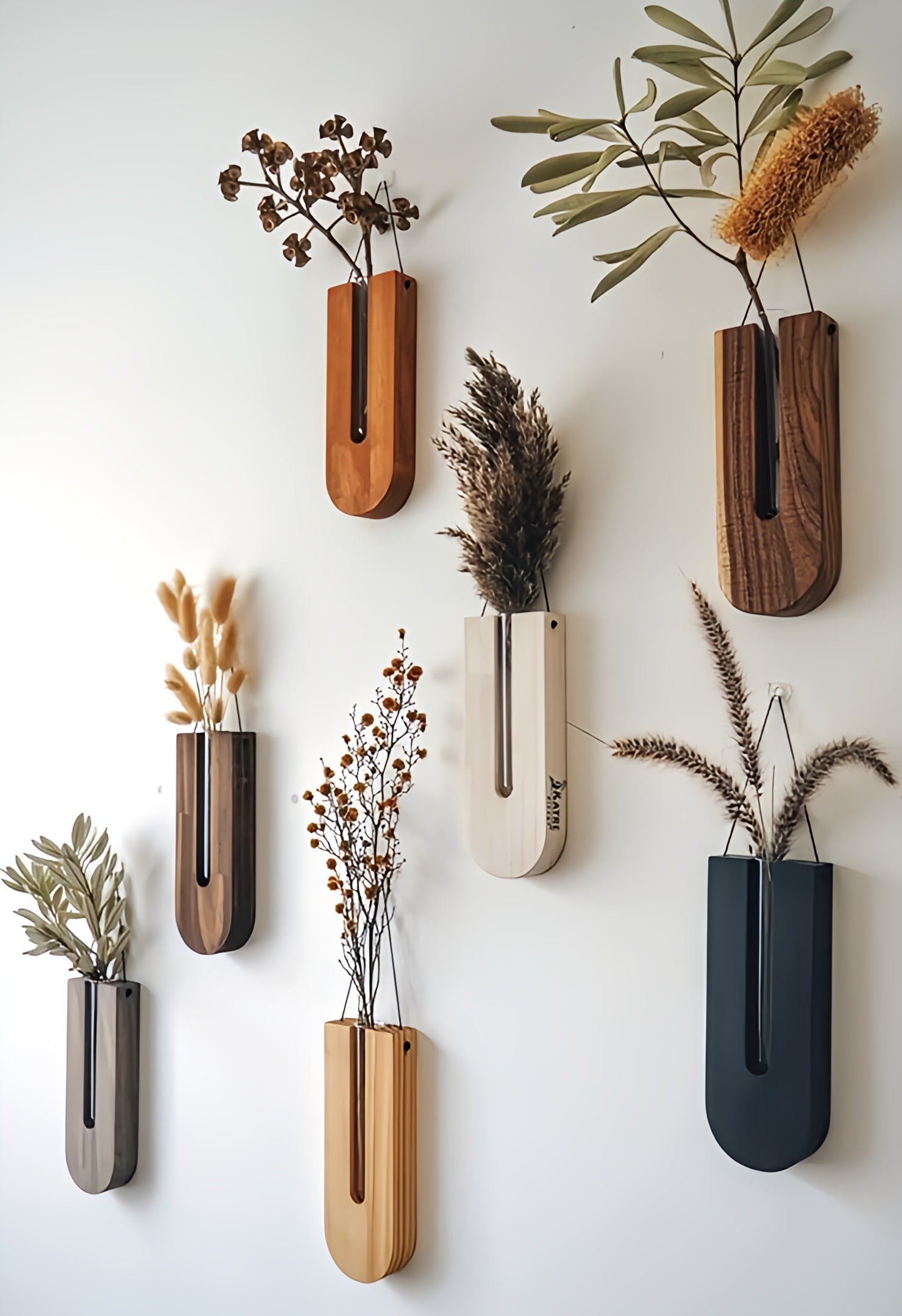 Natural Wood Floral Wall Decor Set - Fesara