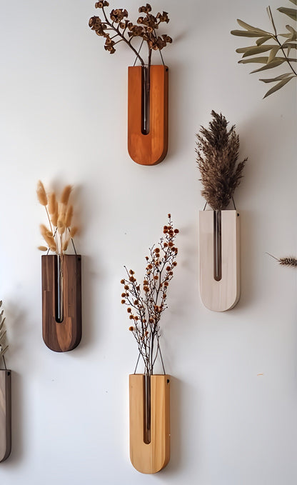 Natural Wood Floral Wall Decor Set