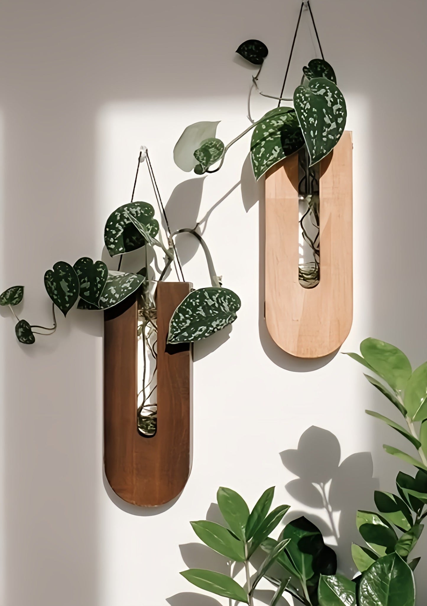 Natural Wood Floral Wall Decor Set