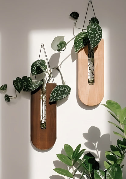 Natural Wood Floral Wall Decor Set