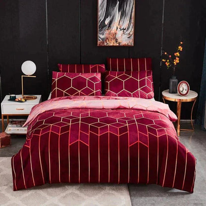 Fesara | Modern Geometric Bedding Set - Soft & Cooling Duvet - Fesara