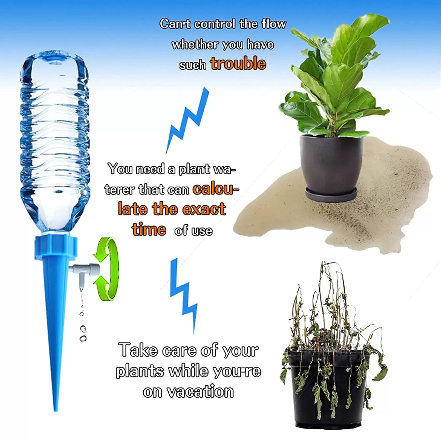 Easy Watering Plant System - 10 Adjustable Drip Feeders