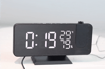Smart LED Alarm Clock with Projector and USB Charging