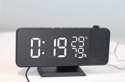 Smart LED Alarm Clock with Projector and USB Charging