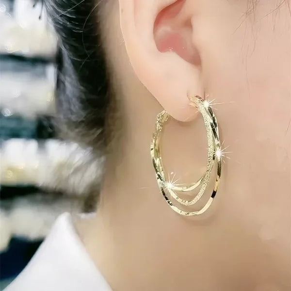 Stacked Circle Drop Earrings
