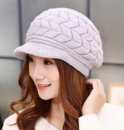 Warm Rabbit Knit Winter Beanie Hats