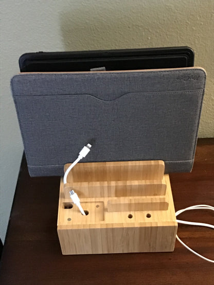 Eco Friendly Bamboo USB Charging Hub and Organizer
