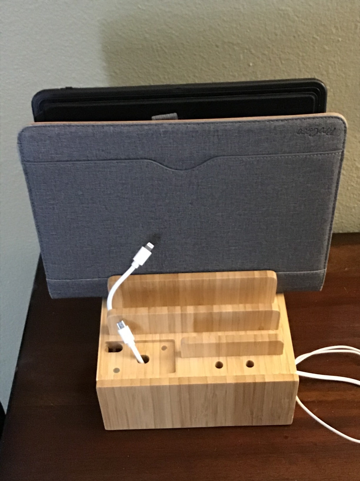Eco Friendly Bamboo USB Charging Hub and Organizer