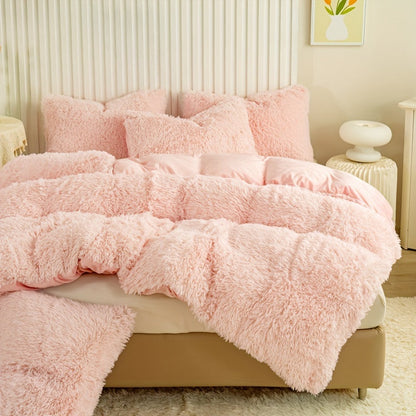 Cozy Fesara Plush Duvet Cover Set with Zipper