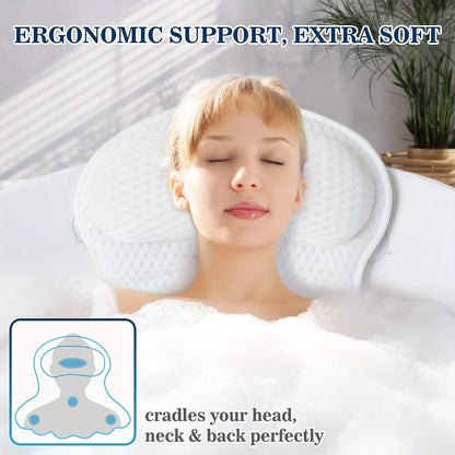 Soft Bath Pillow with Neck and Back Support