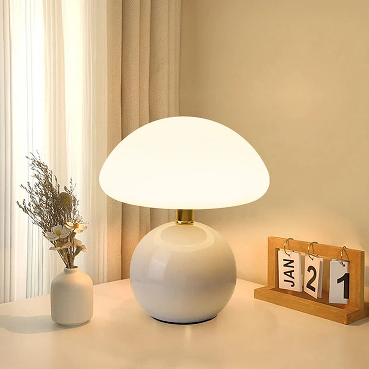 Simple Vintage Fungi Desk Lamp Soft Dimmable Glow