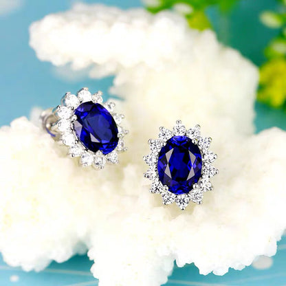Exotic Azure Drop Gemstone Earrings