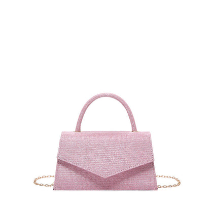 Elegant Small Ladies Bag with Glitter Pattern & Metal Strap
