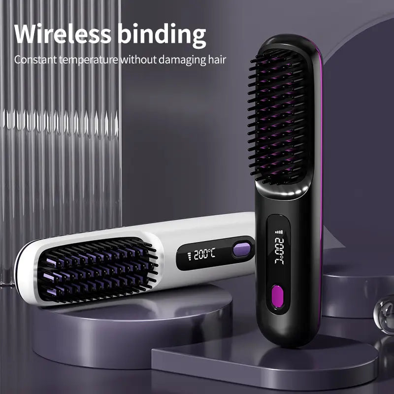 Compact Hair Straightening Brush