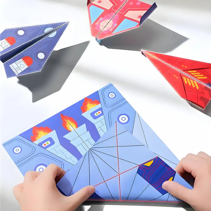 Easy Build Paper Airplane Kit with Guide