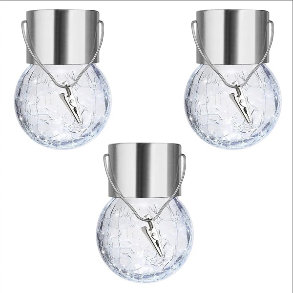 Colorful Cracked Glass Solar Pendant Light