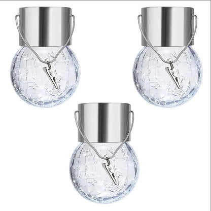Colorful Cracked Glass Solar Pendant Light