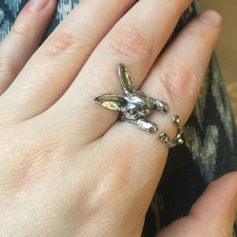 Vintage Cat Adjustable Ring Zinc Alloy Fashion Jewelry - Fesara