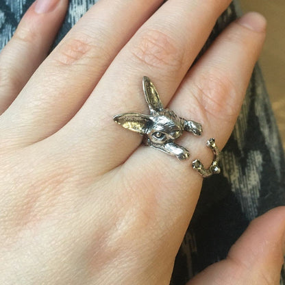Vintage Cat Adjustable Ring Zinc Alloy Fashion Jewelry - Fesara